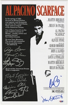 "Scarface" Cast Signed 11x17 Movie Poster With 11 Signatures (PSA/DNA)